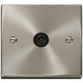 Click Deco Satin Chrome TV Socket VPSC065BK Available from RS Electrical Supplies