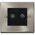 Click Deco Satin Chrome TV and Satellite Socket VPSC170MBK Available from RS Electrical Supplies