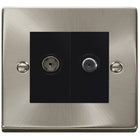 Click Deco Satin Chrome TV and Satellite Socket VPSC170MBK