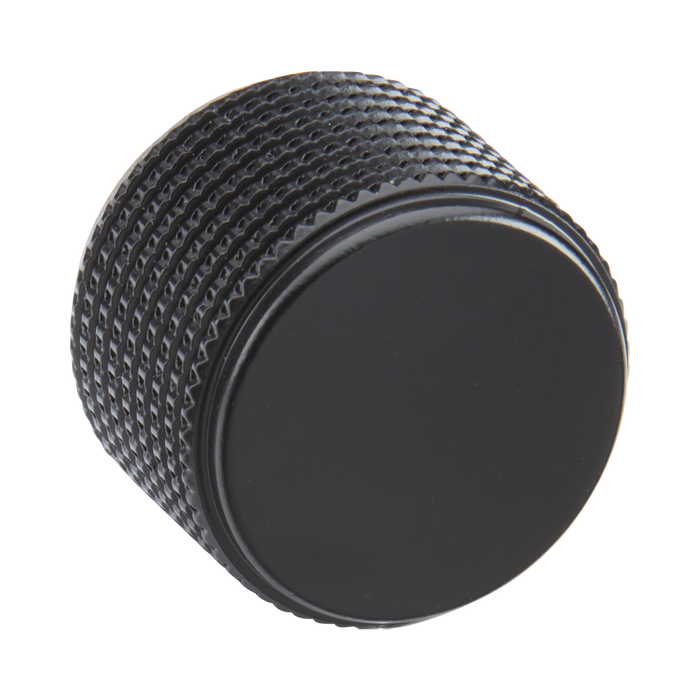 Matt Black Dimmer Knob by Knightsbridge with Knurled Details
