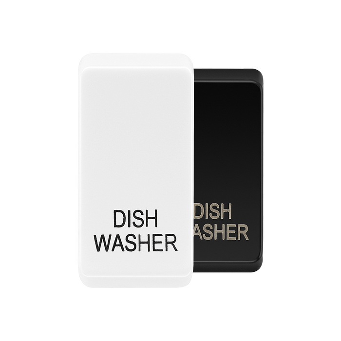 BG Evolve White dish washer rocker cap colour range with Evolve White at the front