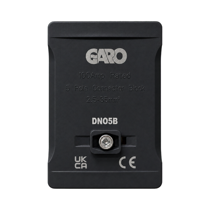 Garo 100A 5 Pole Connector Block Phase Black DNO5B