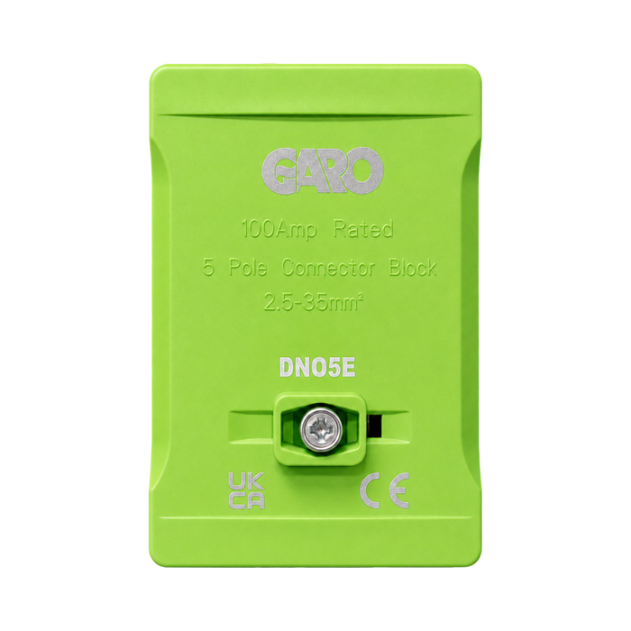 Garo 100A 5 Pole Connector Block Earth Green DNO5E