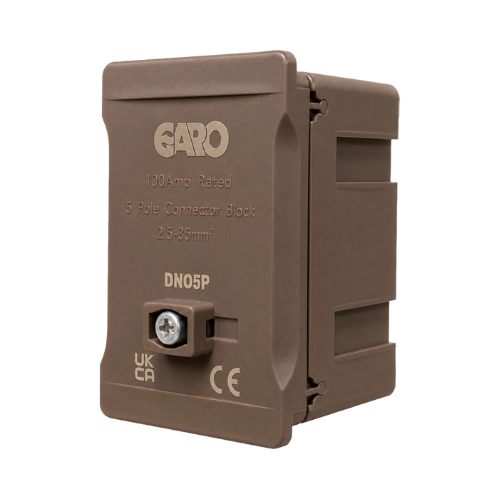 Garo 100A 5 Pole Connector Block Phase Brown DNO5P
