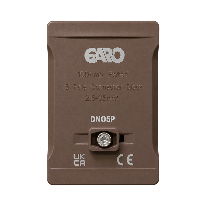 Garo 100A 5 Pole Connector Block Phase Brown DNO5P