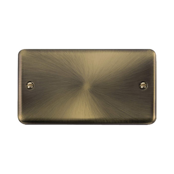 Click Deco Plus Antique Brass Double Blank Plate DPAB061