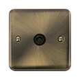 Click Deco Plus Antique Brass TV Socket DPAB065BK