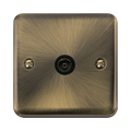 Click Deco Plus Antique Brass TV Socket DPAB065BK