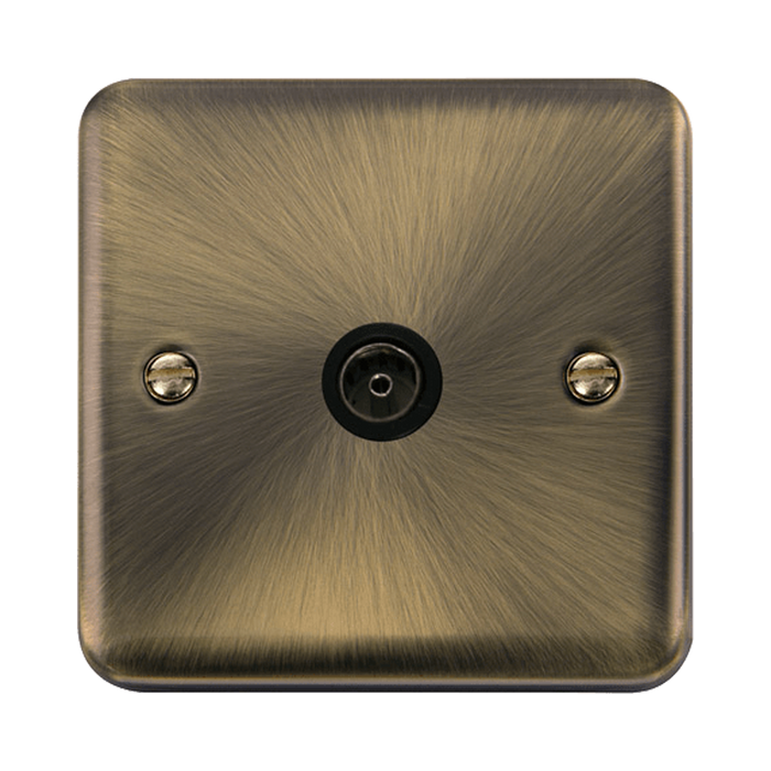 Click Deco Plus Antique Brass TV Socket DPAB065BK