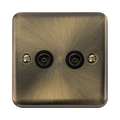 Click Deco Plus Antique Brass Double TV Socket DPAB066MBK
