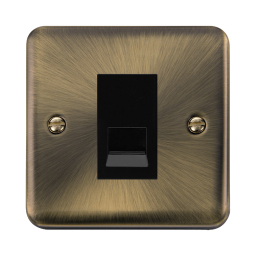Click Deco Plus Antique Brass RJ11 Socket DPAB115MBK
