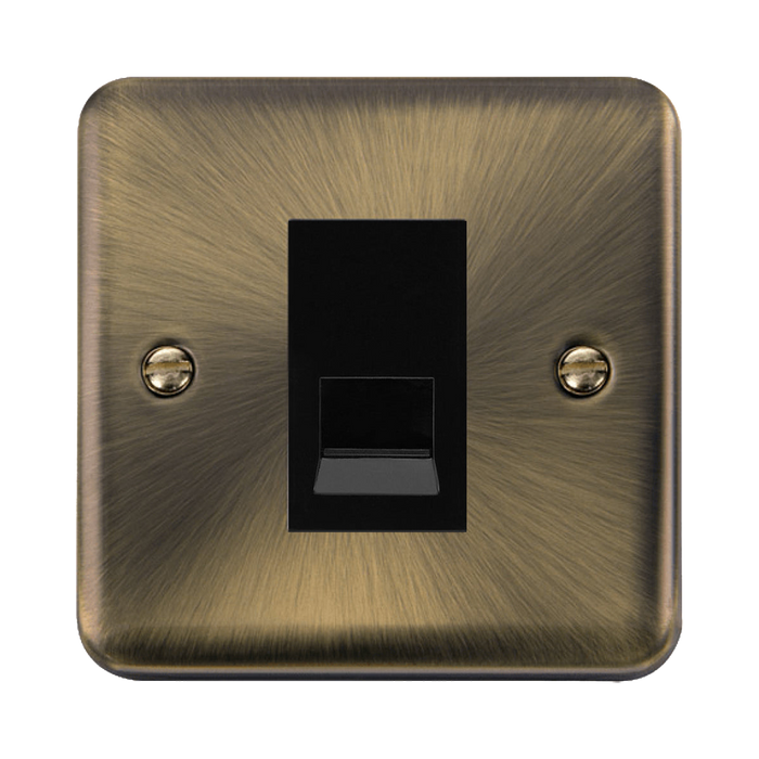Click Deco Plus Antique Brass RJ11 Socket DPAB115MBK