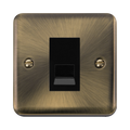 Click Deco Plus Antique Brass Slave Telephone Socket DPAB125MBK