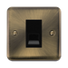 Click Deco Plus Antique Brass Slave Telephone Socket DPAB125MBK