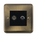 Click Deco Plus Antique Brass TV and Satellite Socket DPAB157MBK