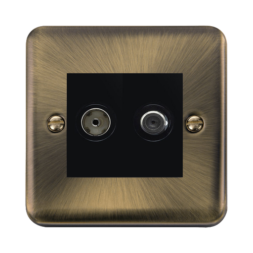 Click Deco Plus Antique Brass TV and Satellite Socket DPAB157MBK