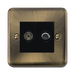 Click Deco Plus Antique Brass TV and Satellite Socket DPAB157MBK