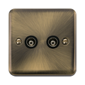 Click Deco Plus Antique Brass Double Isolated TV Socket DPAB159MBK