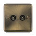 Click Deco Plus Antique Brass Double Isolated TV Socket DPAB159MBK