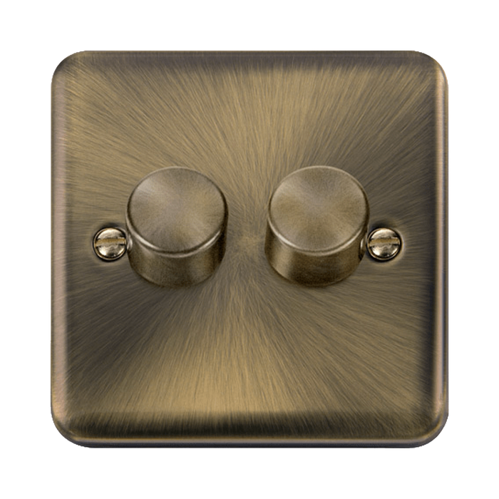 Click Deco Plus Antique Brass 2G LED Dimmer Switch DPAB162