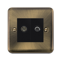 Click Deco Plus Antique Brass TV and Satellite Socket DPAB170MBK