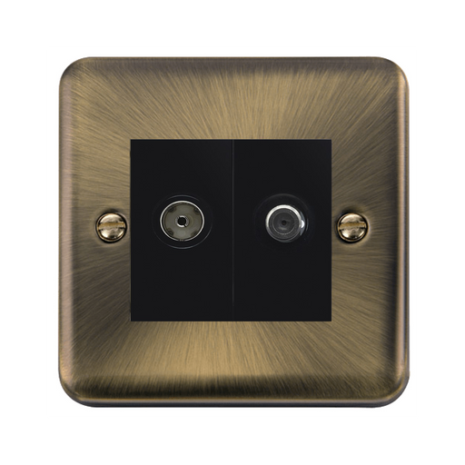 Click Deco Plus Antique Brass TV and Satellite Socket DPAB170MBK