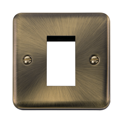 Scolmore Click Deco Plus Antique Brass 1 Gang New Media Euro Plate – 1 Aperture DPAB310