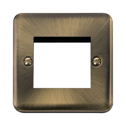 Scolmore Click Deco Plus Antique Brass 1 Gang New Media Euro Plate – 2 Apertures DPAB311