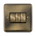 Click Deco Plus Antique Brass 3G Light Switch DPAB413BK