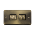 Click Deco Plus Antique Brass 4G Light Switch DPAB414BK
