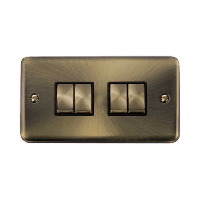 Click Deco Plus Antique Brass 4G Light Switch DPAB414BK