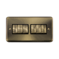 Click Deco Plus Antique Brass 6G Light Switch DPAB416BK