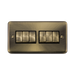 Click Deco Plus Antique Brass 6G Light Switch DPAB416BK