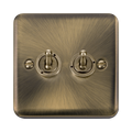 Click Deco Plus Antique Brass 2G Toggle Switch DPAB422