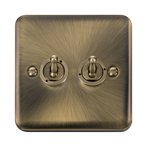 Click Deco Plus Antique Brass 2G Toggle Switch DPAB422
