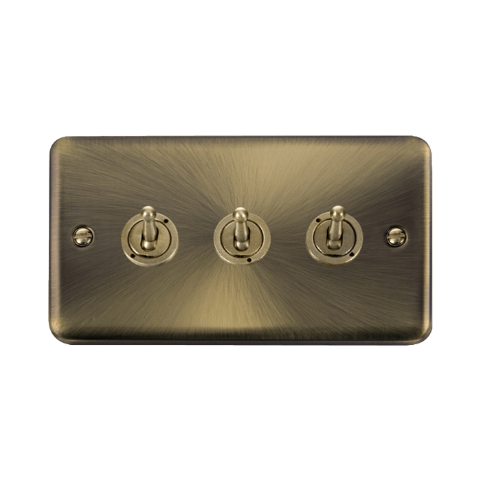 Click Deco Plus Antique Brass 3G Toggle Switch DPAB423