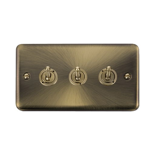 Click Deco Plus Antique Brass 3G Toggle Switch DPAB423