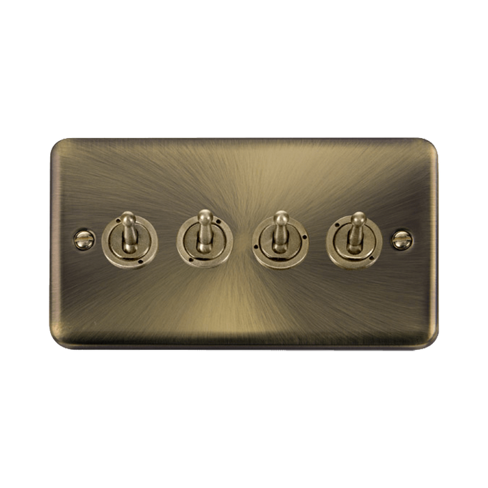 Click Deco Plus Antique Brass 4G Toggle Switch DPAB424