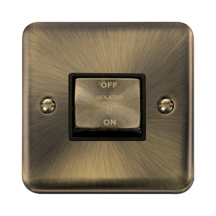 Click Deco Plus Antique Brass 10A Fan Isolator Switch DPAB520BK