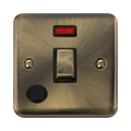 Click Deco Plus Antique Brass 20A Double Pole Switch with Neon and Flex DPAB523BK