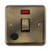 Click Deco Plus Antique Brass 20A Double Pole Switch with Neon and Flex DPAB523BK