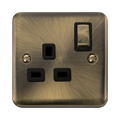Click Deco Plus Antique Brass 13A Single Socket DPAB535BK
