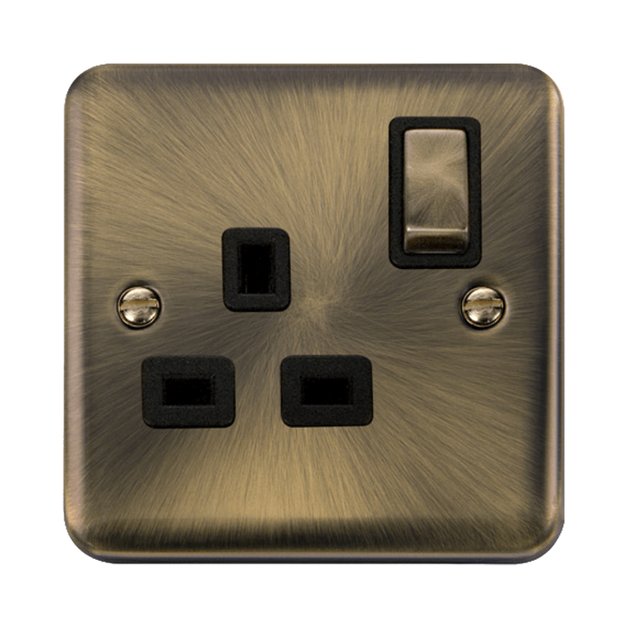 Click Deco Plus Antique Brass 13A Single Socket DPAB535BK