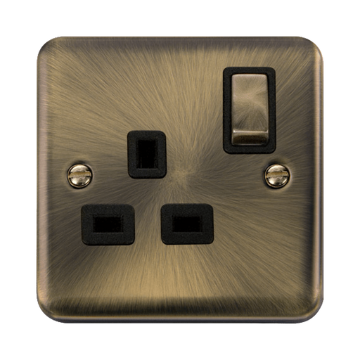 Click Deco Plus Antique Brass 13A Single Socket DPAB535BK