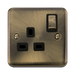 Click Deco Plus Antique Brass 13A Single Socket DPAB535BK