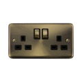 Click Deco Plus Antique Brass 13A Double Socket DPAB536BK