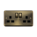 Click Deco Plus Antique Brass 13A Double Socket DPAB536BK