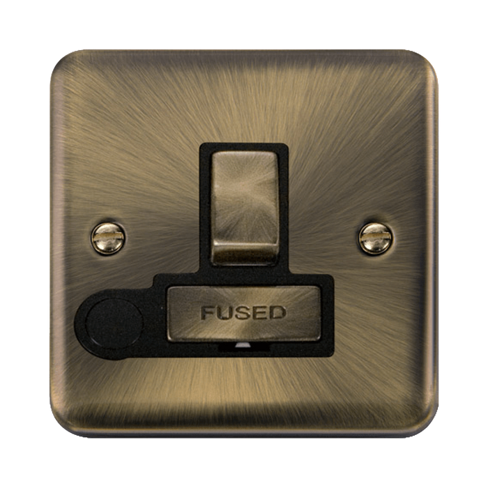 Click Deco Plus Antique Brass 13A Switched Spur with Flex DPAB551BK