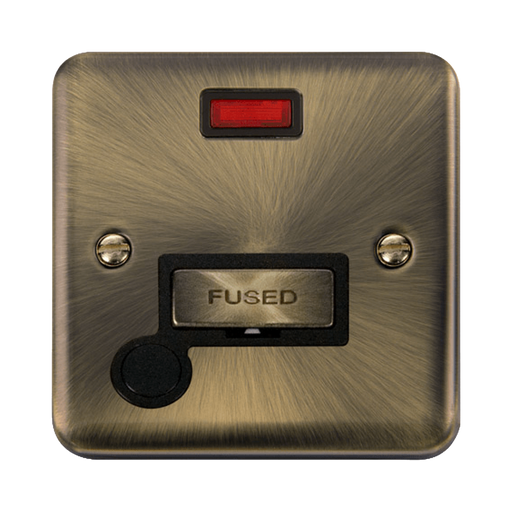 Click Deco Plus Antique Brass 13A Fused Connection Unit with Neon and Flex DPAB553BK