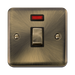Click Deco Plus Antique Brass 20A Double Pole Switch with Neon DPAB723BK